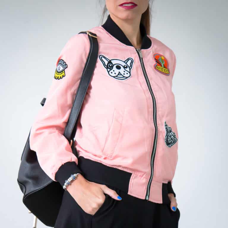 Pink jacket & black dress Tina Chic