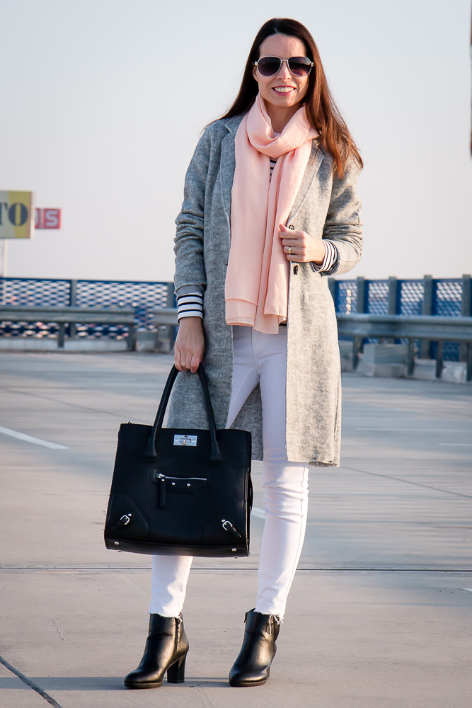 3 ideas on how to wear a grey coat - Tina Chic