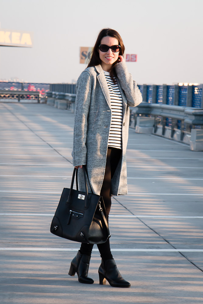 3 ideas on how to wear a grey coat - Tina Chic